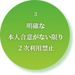 明確な本人合意がない限り２次利用禁止